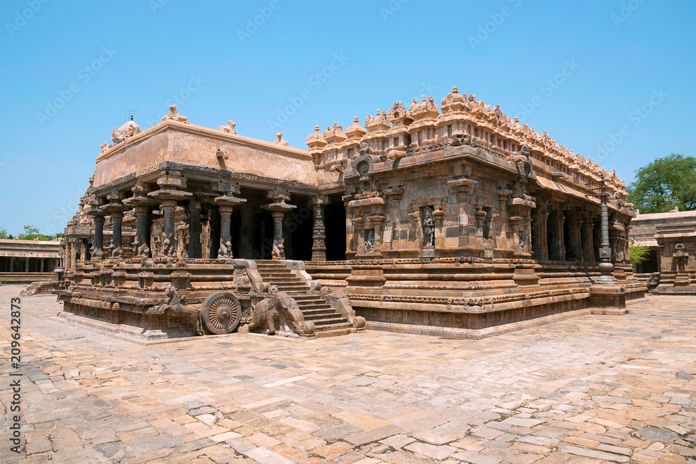 Agra-mandapa maha-mandapa, Airavatesvara Temple, Darasuram, Tamil Nadu. View from South East.