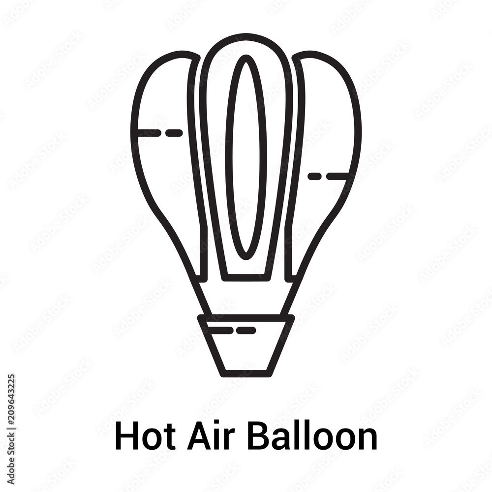 Hot Air Balloon icon vector sign and symbol isolated on white background, Hot Air Balloon logo concept, outline symbol, linear sign Hot Air Balloon icon vector sign and symbol isolated on white background, Hot Air Balloon logo concept, outline symbol, linear sign