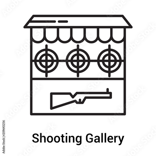 Shooting Gallery icon vector sign and symbol isolated on white background, Shooting Gallery logo concept, outline symbol, linear sign