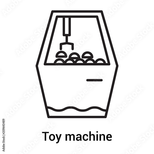 Toy machine icon vector sign and symbol isolated on white background, Toy machine logo concept, outline symbol, linear sign