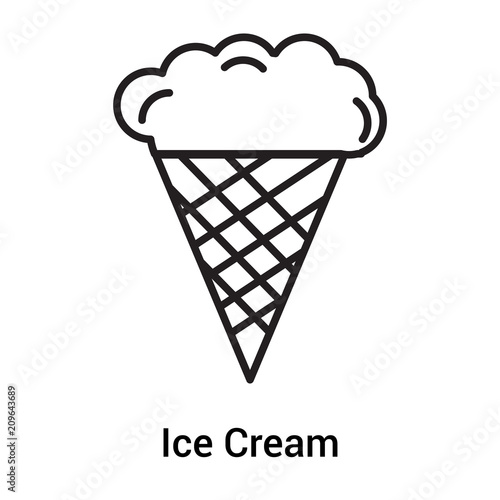 Ice Cream icon vector sign and symbol isolated on white background, Ice Cream logo concept, outline symbol, linear sign