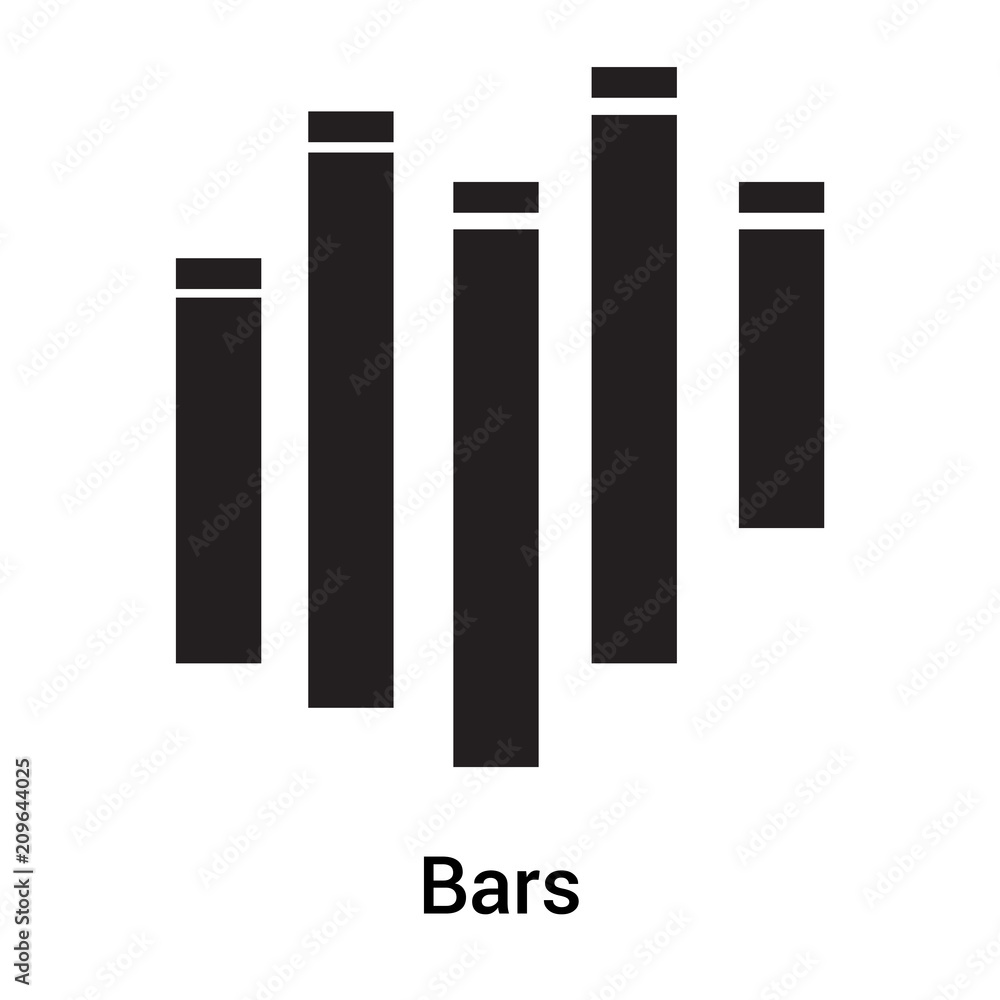 Bars icon vector sign and symbol isolated on white background, Bars logo concept, outline symbol, linear sign Bars icon vector sign and symbol isolated on white background, Bars logo concept, outline symbol, linear sign