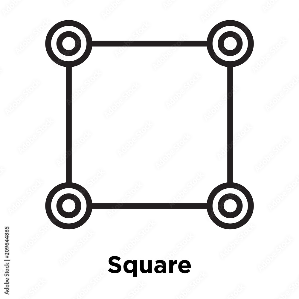 Square icon vector sign and symbol isolated on white background, Square logo concept, outline symbol, linear sign Square icon vector sign and symbol isolated on white background, Square logo concept, outline symbol, linear sign