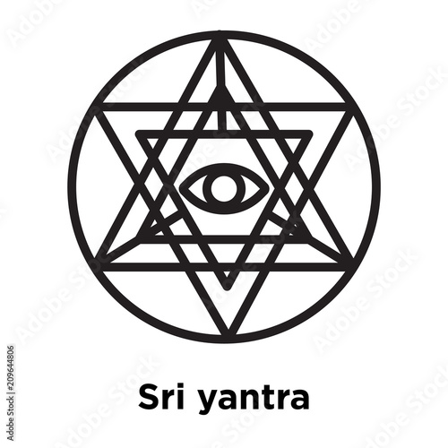Sri yantra icon vector sign and symbol isolated on white background, Sri yantra logo concept, outline symbol, linear sign