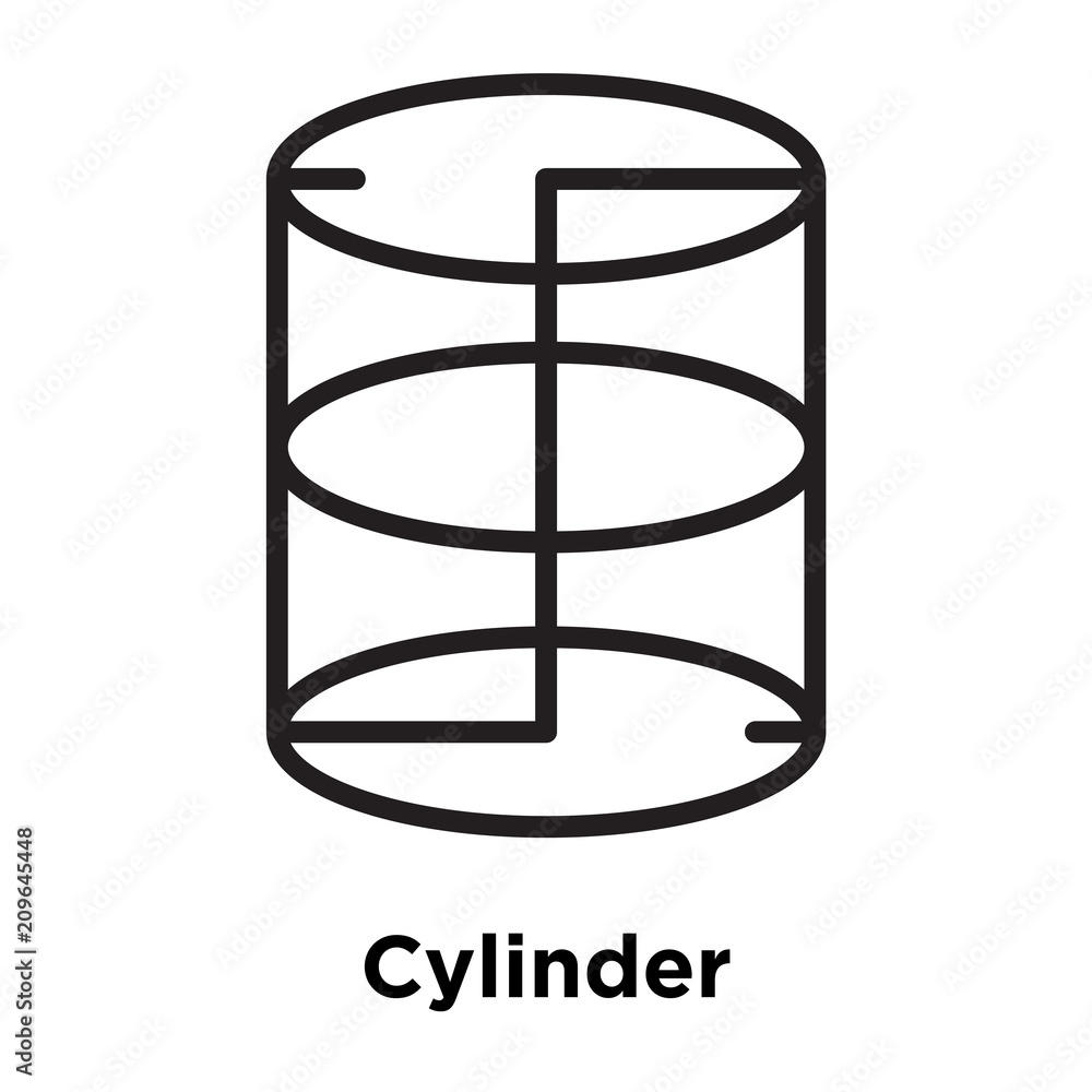 Cylinder icon vector sign and symbol isolated on white background, Cylinder logo concept, outline symbol, linear sign Cylinder icon vector sign and symbol isolated on white background, Cylinder logo concept, outline symbol, linear sign