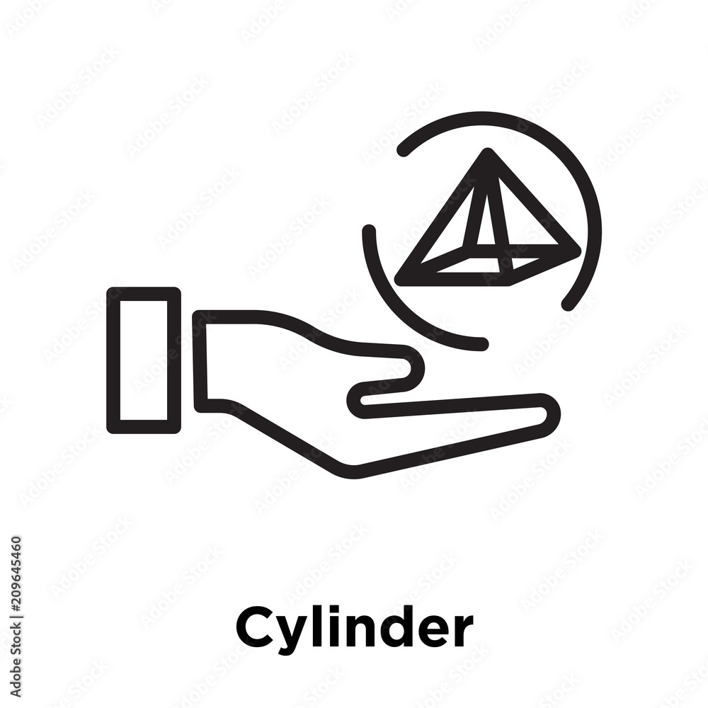 Cylinder icon vector sign and symbol isolated on white background, Cylinder logo concept, outline symbol, linear sign