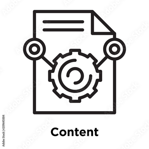 Content icon vector sign and symbol isolated on white background, Content logo concept, outline symbol, linear sign
