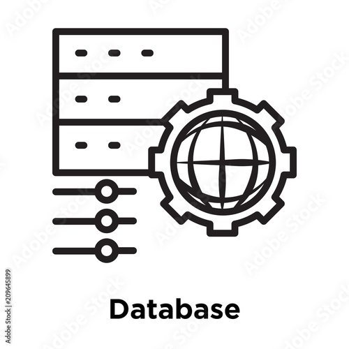Database icon vector sign and symbol isolated on white background, Database logo concept, outline symbol, linear sign