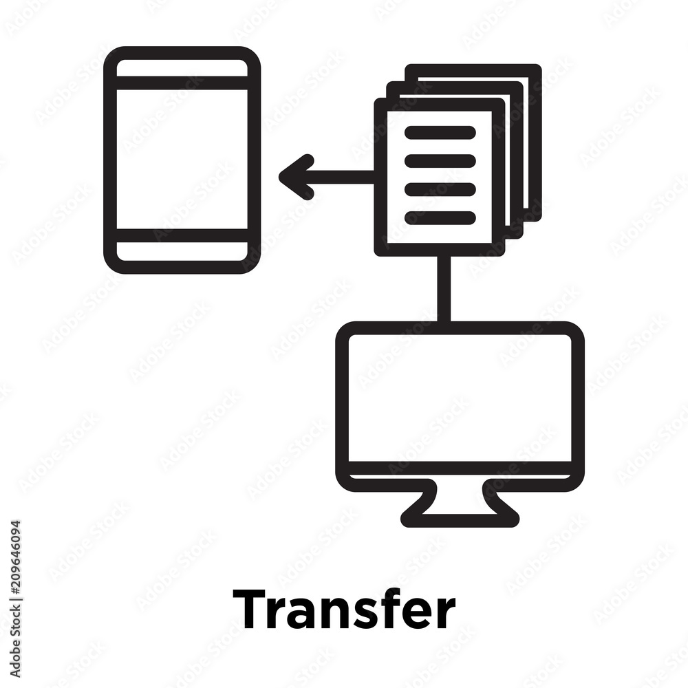 Transfer icon vector sign and symbol isolated on white background, Transfer logo concept, outline symbol, linear sign Transfer icon vector sign and symbol isolated on white background, Transfer logo concept, outline symbol, linear sign