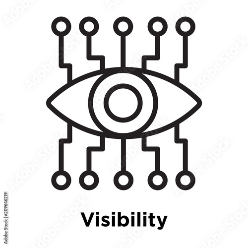 Visibility icon vector sign and symbol isolated on white background, Visibility logo concept, outline symbol, linear sign
