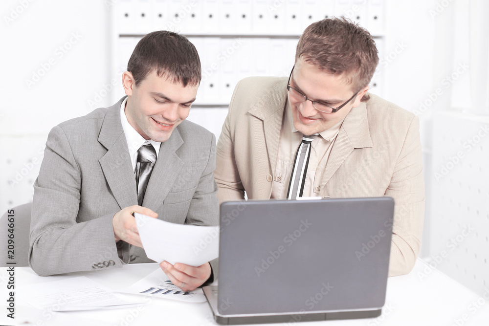 employee of the company discussing financial documents employee of the company discussing financial documents