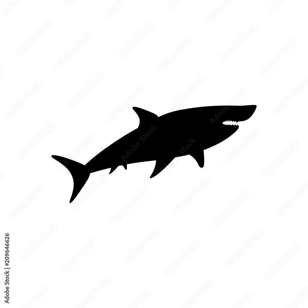 Naklejka premium Shark silhouette illustration
