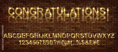 Realistic ball lamp alphabet