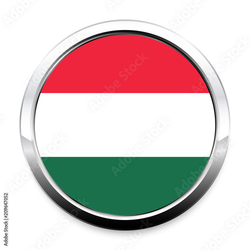 Button Flag of Hungary in a round metal chrome frame with a shadow. The symbol of Independence Day, a souvenir, a button for switching the language on the site, an icon. Free Download Button Flag of Hungary in a round metal chrome frame with a shadow. The symbol of Independence Day, a souvenir, a button for switching the language on the site, an icon. - GFXLoad