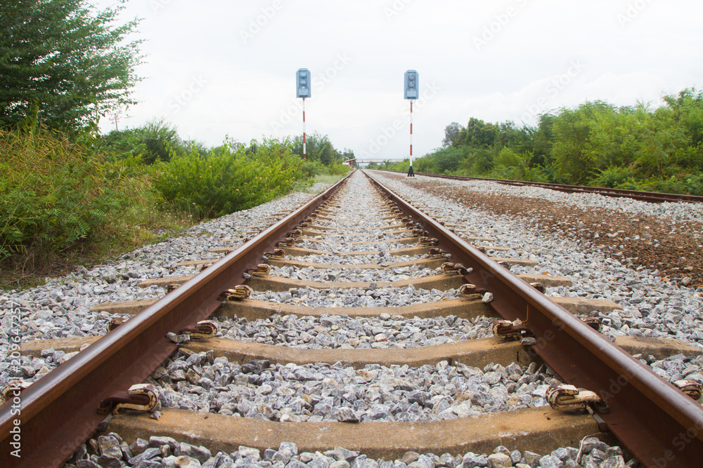 Fototapeta premium railway in the forest