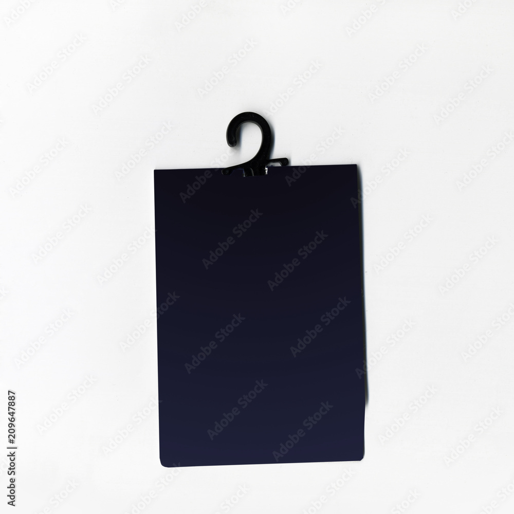 Fototapeta premium Blank price tag or label with thread isolated white background.