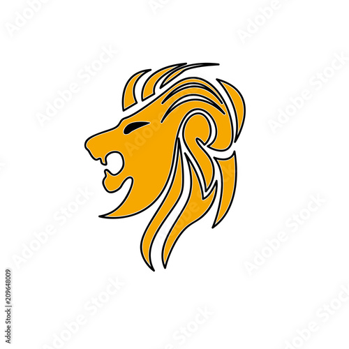 Vector sign abstract lion  in linear style