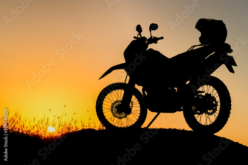 cross-country motorbike and stony  traveling in tough roads