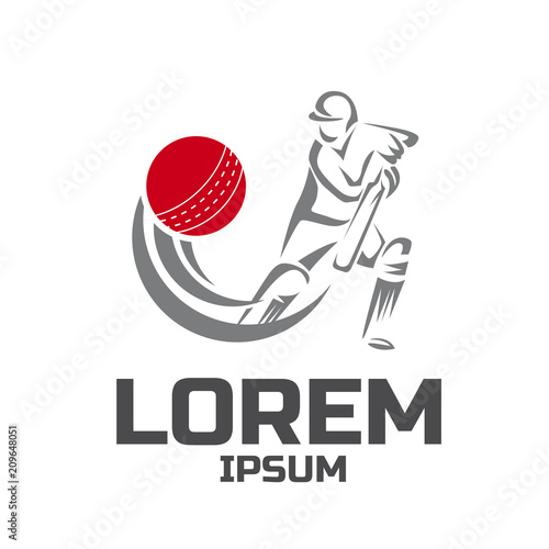Cricket sport vector logo design template