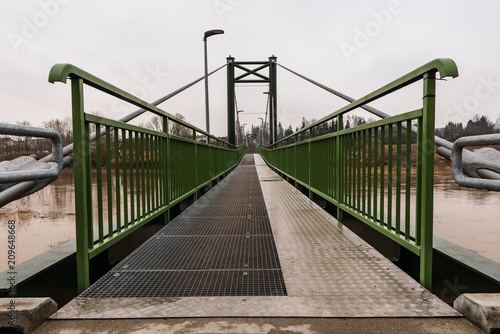 metal pedestrian bridge details in city of Bauska  Latvia