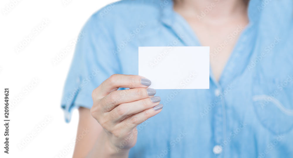 Hand holding mock up name card Hand holding mock up name card