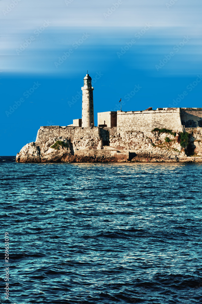 View of the lighthouse of Havana in Cuba