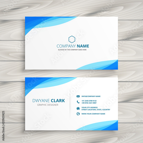 elegant blue white business card design