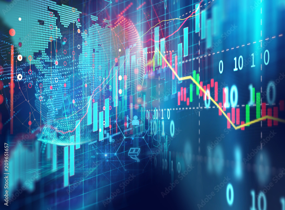 technical financial graph on technology abstract background technical financial graph on technology abstract background