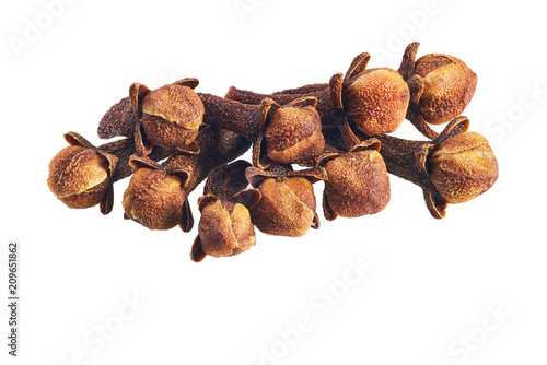 Dry spice cloves isolated on a white background