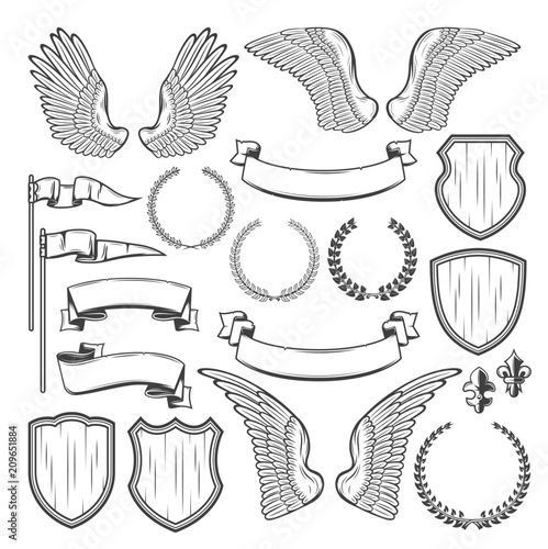Heraldic element for medieval badge, crest design