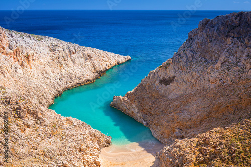 Amazing Seitan limania beach on Crete, Greece