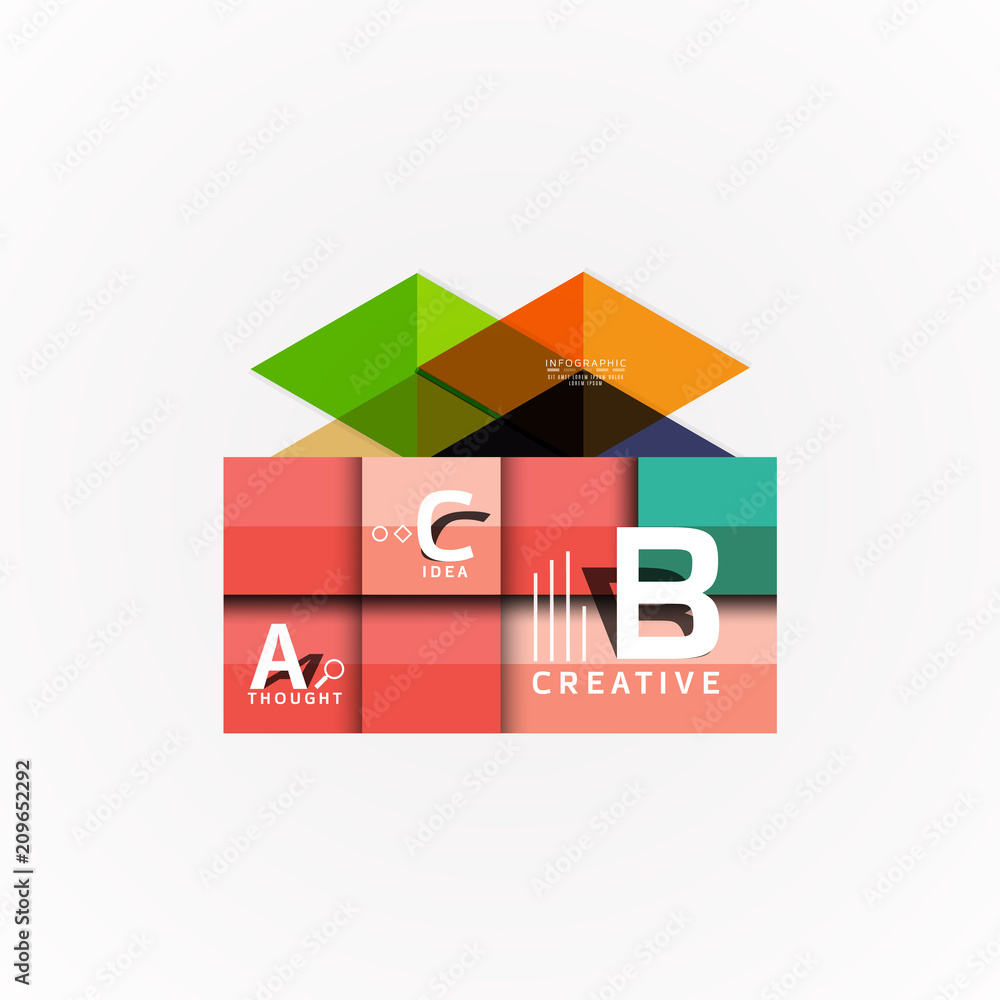 Vector infographic options banner, paper style design Vector infographic options banner, paper style design