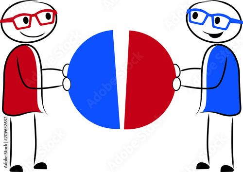 Fair Equal Share Character Icon Stick Figure