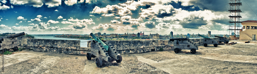 panoramic view of havana city and morro castle