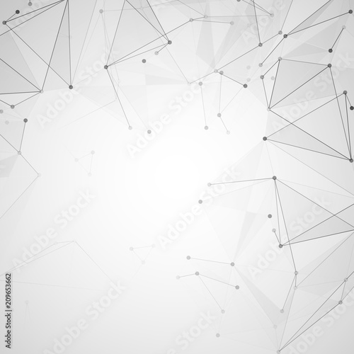Abstract polygonal space. Background with connecting dots and lines. The concept illustration