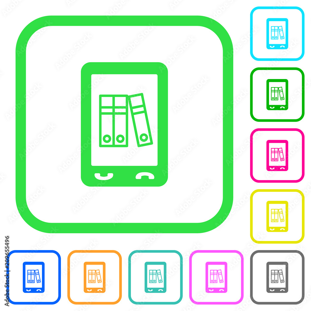 Mobile office vivid colored flat icons Mobile office vivid colored flat icons