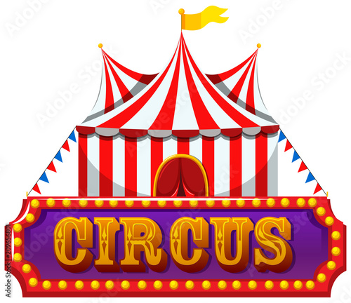 A Circus Banner on White Background
