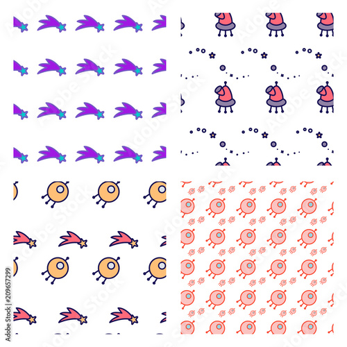 Seamless pattern with space cosmos.