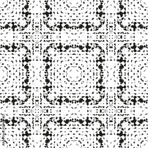 Black and White Seamless Ethnic Pattern. Tribal