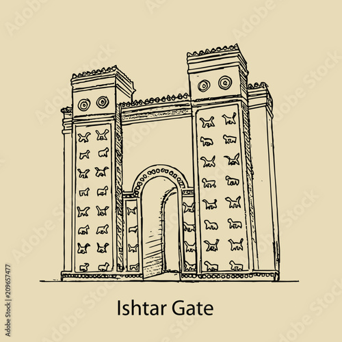 Ishtar Gate, Bawaba Ashtar, Babil, Iraq, Sumerian