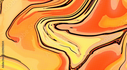 Orange comic abstract poitalism art background illustration