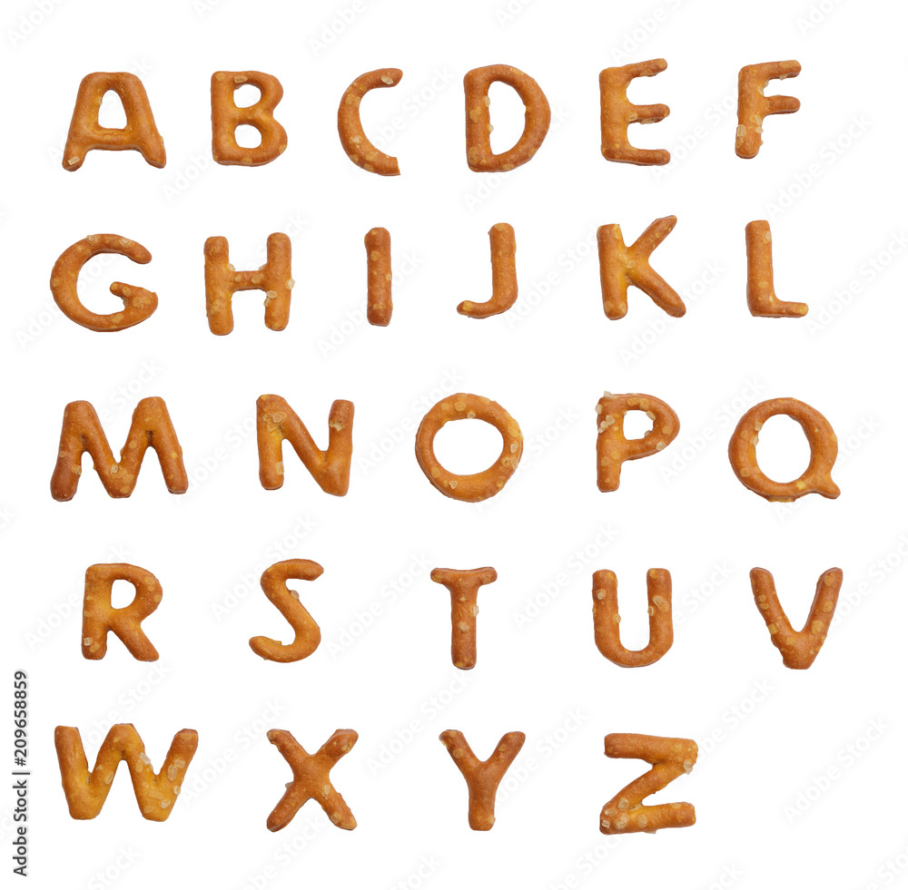 Pretzel alphabet lettering Pretzel alphabet lettering
