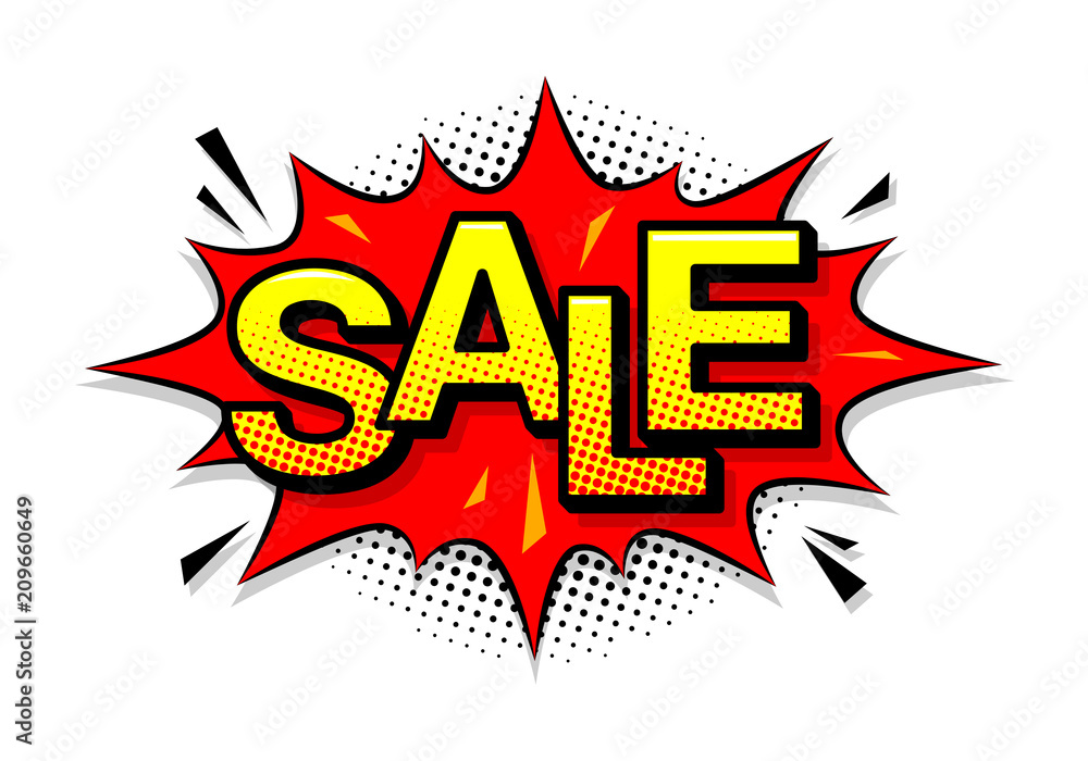 Comic speech bubble with expression text Sale. Vector Comic speech bubble with expression text Sale. Vector