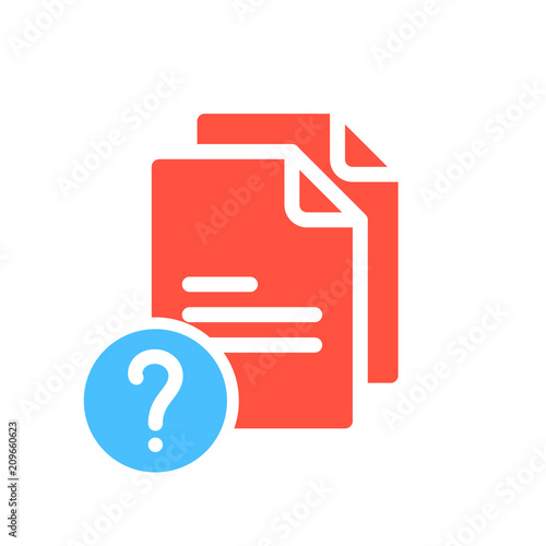 Copy icon, signs icon with question mark. Copy icon and help, how to, info, query symbol