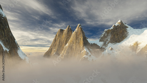 Cerro Torre Patagonia 3D rendering