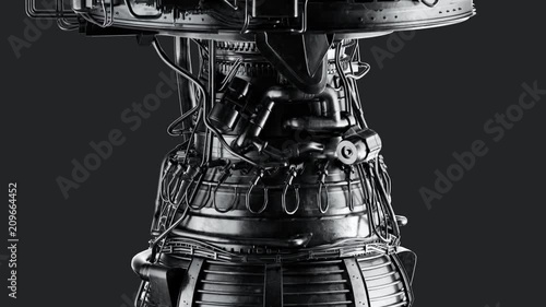 Animation of highly detailed model of a CFM56 turbofan aircraft engine. 4KHD photo