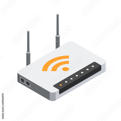 Obraz na płótnie Network Router 3D isometric w salonie