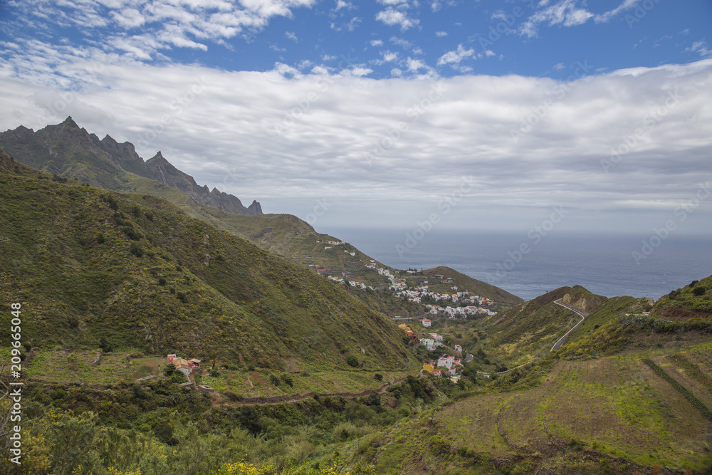 Mountain landscape on tropical island Tenerife