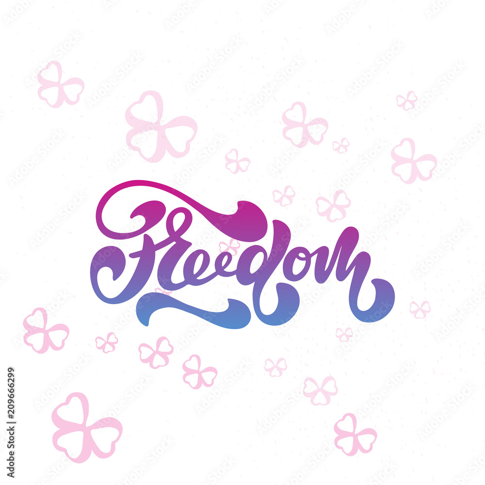 Vector illustration of freedom with the inscription for packing Vector illustration of freedom with the inscription for packing