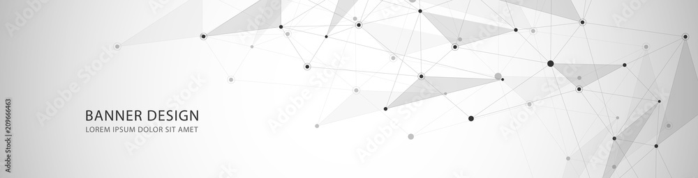 Vector banner design, network connection with lines and dots Vector banner design, network connection with lines and dots